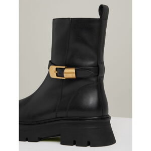 REISS ELENA Leather Cleated Ankle Boots